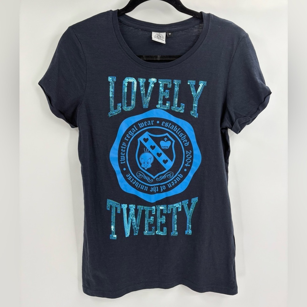 Looney tunes Warner brothers vintage tweety bird embroidered graphic tee medium